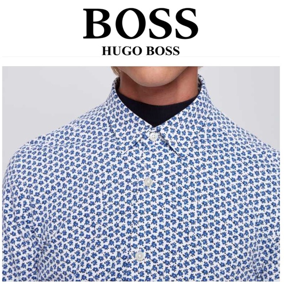 Hugo Boss Other - 🆕 Hugo Boss Floral Slim-fit Stretch Button Down